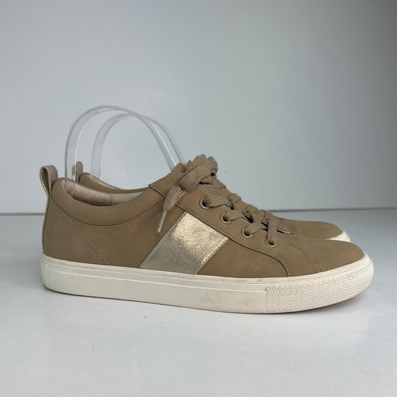 Nordstrom Rack Norah Lace Up Women's Tan Gold Sneakers - Picture 3 of 13
